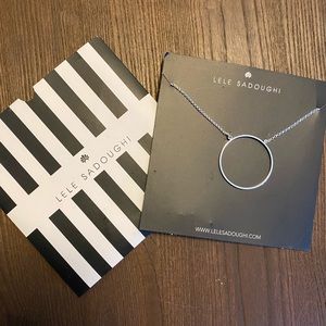 NWT Lele Sadoughi Silver Circle Necklace